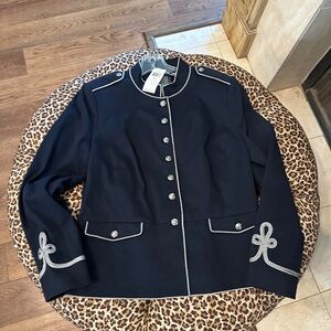NWT Lauren Ralph Lauren Navy Military Jacket 16
